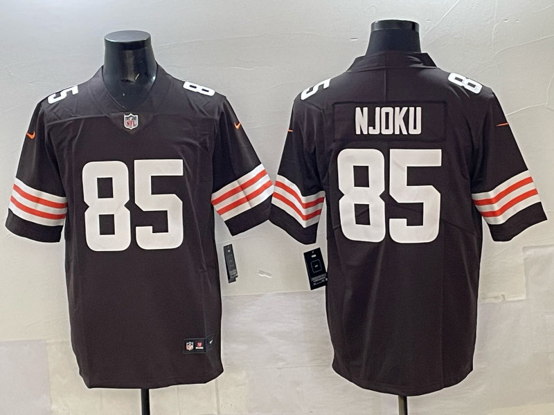 Men 2025 Cleveland Browns 85 Njoku brown Nike Limited NFL Jersey 004